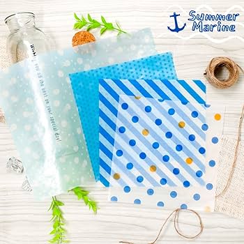 Amazon | グラシン紙【水玉 ブルー】折り紙サイズ 透ける